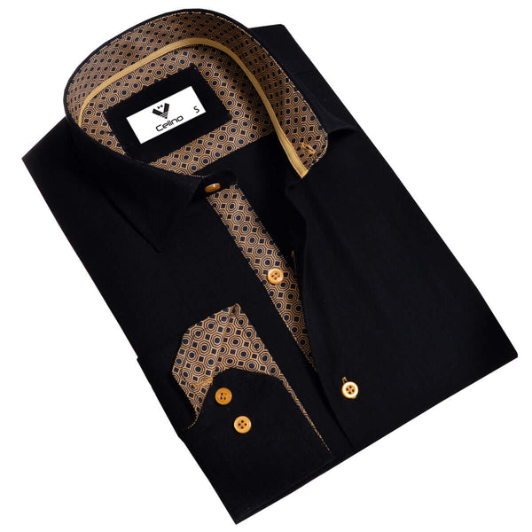 Aqua Blue Multicolor Pattern Mens Slim Fit Designer Dress Shirt