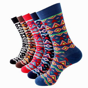 Men's Plain Five Color 5pk Assorted Bundle Soft Elastic Colorful Socks - Amedeo Exclusive