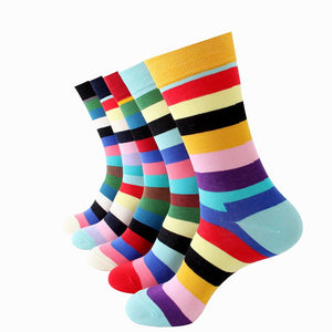 Men's Plain Five Color 5pk Assorted Bundle Soft Elastic Colorful Socks - Amedeo Exclusive