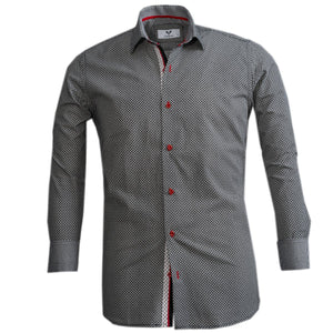 Black & White Mens Slim Fit Designer Dress Shirt - tailored Cotton Shirts for Work and Casual Wear