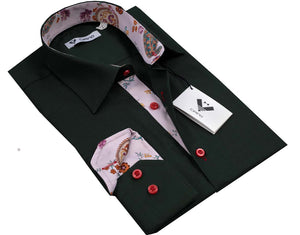 Pattern Mens Slim Fit Designer Dress Shirt - tailored Cotton Shirts for Work