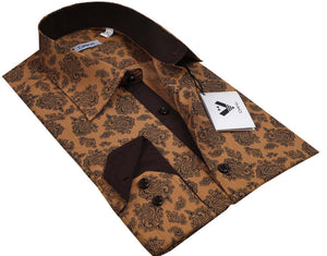 Pattern Mens Slim Fit Designer Dress Shirt - tailored Cotton Shirts for Work