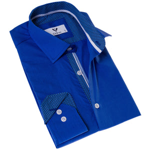 Blue inside different Slim Fit Designer Dress Shirt - tailored Cotton Shirts for Work