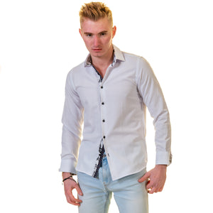 Multicolor Pattern Mens Slim Fit Designer Dress Shirt - tailored Cotton Shirts for Work