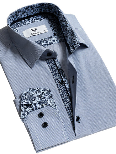 Multicolor Mens Slim Fit Designer Dress Shirt - tailored Cotton Shirts for Work