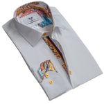White Mens Slim Fit Designer Dress Shirt - tailored Cotton Shirts for Work and Casual