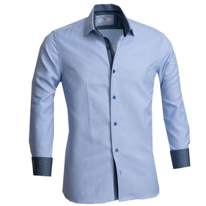 Checkers Mens Slim Fit Designer Dress Shirt - tailored Cotton Shirts for Work
