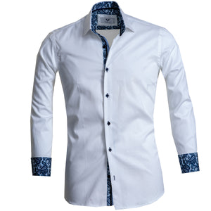 Mens Slim Fit Designer Dress Shirt - tailored Cotton Shirts for Work