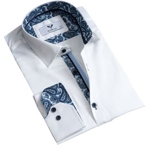 Mens Slim Fit Designer Dress Shirt - tailored Cotton Shirts for Work