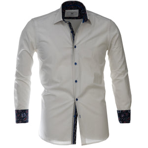 Multicolor Pattern Mens Slim Fit Designer Dress Shirt - tailored Cotton Shirts for Work