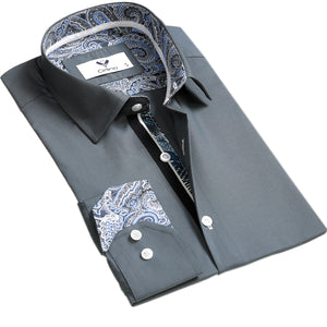 Mens Slim Fit Designer Dress Shirt - tailored Cotton Shirts for Work