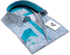 Checkers Mens Slim Fit Designer Dress Shirt - tailored Cotton Shirts for Work