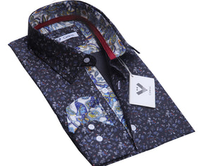 Multicolor Pattern Mens Slim Fit Designer Dress Shirt - tailored Cotton Shirts for Work