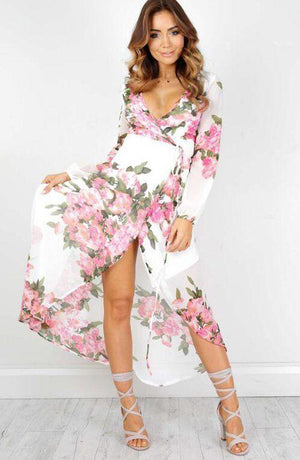 Celino Women Summer Vintage Boho Long Maxi Party Beach Dress Floral Sundress New - Celino Corp.