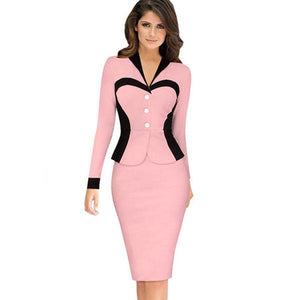 Celino Women's Official Sexy Long Sleeve Bodycon Pink Mini Dress - Celino Corp.