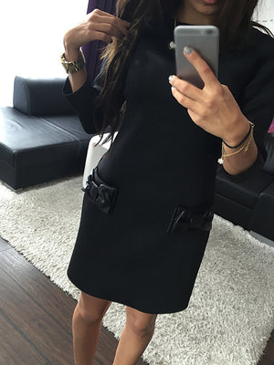 Celino Women's sexy Black Long Sleeve Short Mini Dress