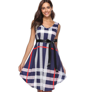 Celino Women's Sexy Blue Sleeveless Deep V Neck Short Dress - Celino Corp.