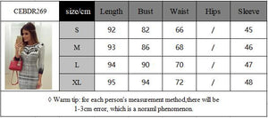 Celino Ladies Casual Formal Long Sleeve White & Black Printed Bodycon Dress