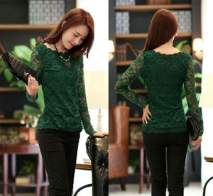 Green Women's Long Sleeve  Black Casual V-Neck Floral Printing T-Shirt Tops
