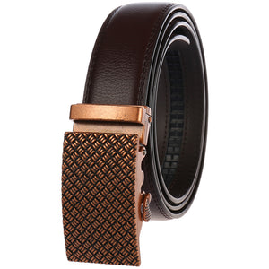 Genuine Leather Adjustable Ratchet Slide Buckle Belt One Size Fits Al