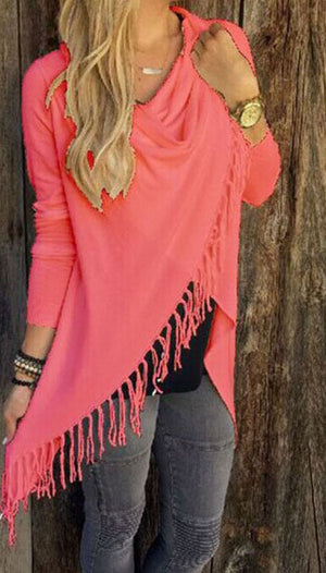 Pink Women's Long Sleeve  Black Casual V-Neck Floral Printing T-Shirt Tops