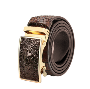 Celino Brown 100% Leather Belt Adjustable Ratchet Slide Buckle One Size Fits All