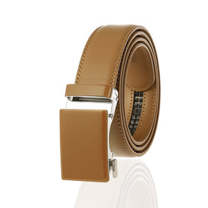 Celino Tan 100% Leather Belt Adjustable Ratchet Slide Buckle One Size Fits All