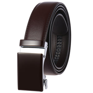 Celino Brown 100% Leather Belt Adjustable Ratchet Slide Buckle One Size Fits All