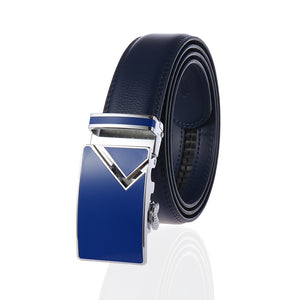 100% Genuine Leather Adjustable Ratchet Slide Buckle Belt One Size Fits All