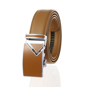 100% Genuine Leather Adjustable Ratchet Slide Buckle Belt One Size Fits All