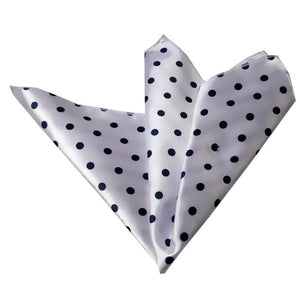 White with Black Dots Pocket Square for Men - Premium Silk Handkerchiefs for Suits - Celino Corp.