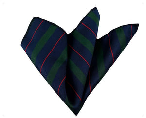 Green Blue Red Stripes Pocket Square for Men - Premium Silk Handkerchiefs for Suits - Celino Corp.