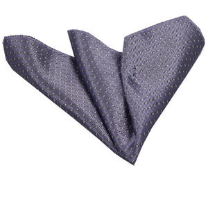 Grey with White Patterns Pocket Square for Men - Premium Silk Handkerchiefs for Suits