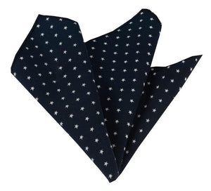 Black with White Stars Pocket Square for Men - Premium Silk Handkerchiefs for Suits - Celino Corp.