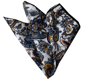 Beige Brown Plaid Pocket Square for Men - Premium Silk Handkerchiefs for Suits