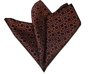 Tiger Orange & Black Pocket Square for Men - Premium Silk Handkerchiefs for Suits
