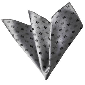 Gray Metalic Paisley Pocket Square for Men - Premium Silk Handkerchiefs for Suits - Celino Corp.