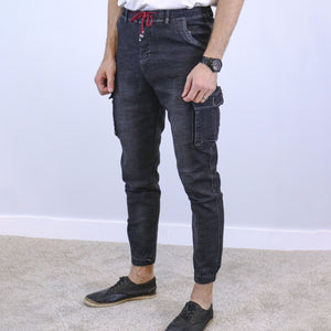 Slim Fit Jogger Jeans For Men - Fashion Skinny Cotton Sweatpants Zipper with Pockets