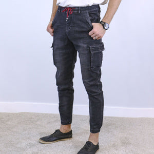 Slim Fit Jogger Jeans For Men - Fashion Skinny Cotton Sweatpants Zipper with Pockets