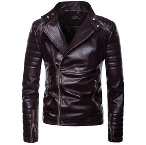 Dark Brown Long Sleeve Winter Jacket for Men - High Quality Biker Detachable Outerwear Coat Jacket