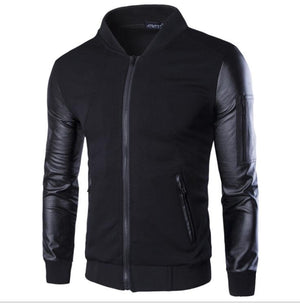 Black Fall Long Sleeve Winter Cotton Jacket for Men - High Quality Bomber Detachable Outerwear