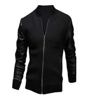 Black Long Sleeve Summer Cotton Jacket for Men - High Quality Bomber Detachable Outerwear Coat