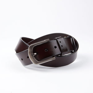 Brown Anti Scratch Mens Stainless Steel Designer Buckle Belt - Perfect Leather Dress Belt
