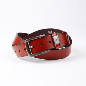Brown Anti Scratch Mens Stainless Steel Designer Buckle Belt - Perfect Leather Dress Belt