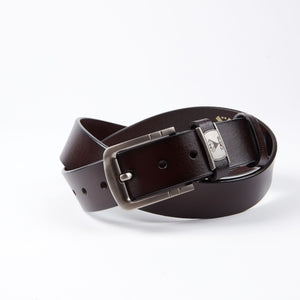 Black Anti Scratch Mens Stainless Steel Designer Buckle Belt - Perfect Leather Dress Belt