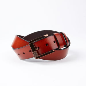 Brown Anti Scratch Mens Stainless Steel Designer Buckle Belt - Perfect Leather Dress Belt