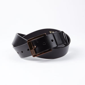 Black Anti Scratch Mens Stainless Steel Designer Buckle Belt - Perfect Leather Dress Belt