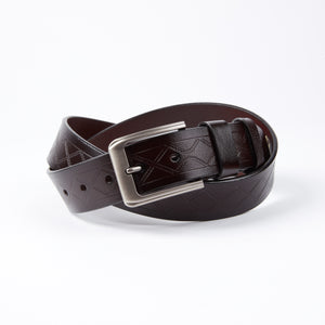 Brown Anti Scratch Mens Stainless Steel Designer Buckle Belt - Perfect Leather Dress Belt