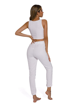 White -3Piece Fashion women Pure Color Sleepsuit