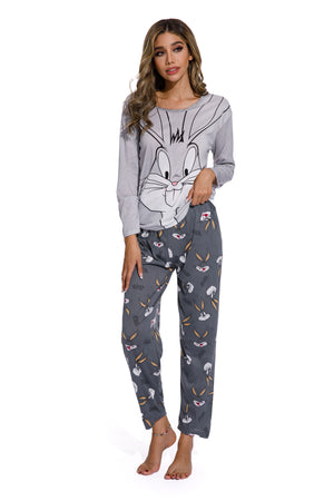 Autumn Cartoon Pattern Women Home Clothes Suit